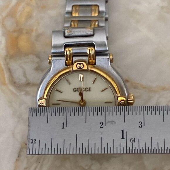 Gucci 9000L Two-Tone Gold & Stainless Steel Watch Authentic - Picture 10 of 12